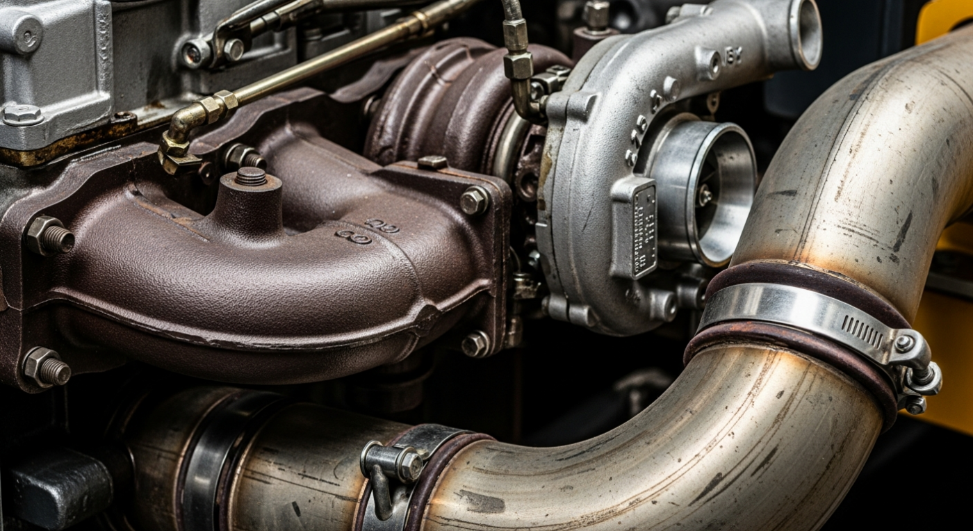 Heavy equipment DEF exhaust system components