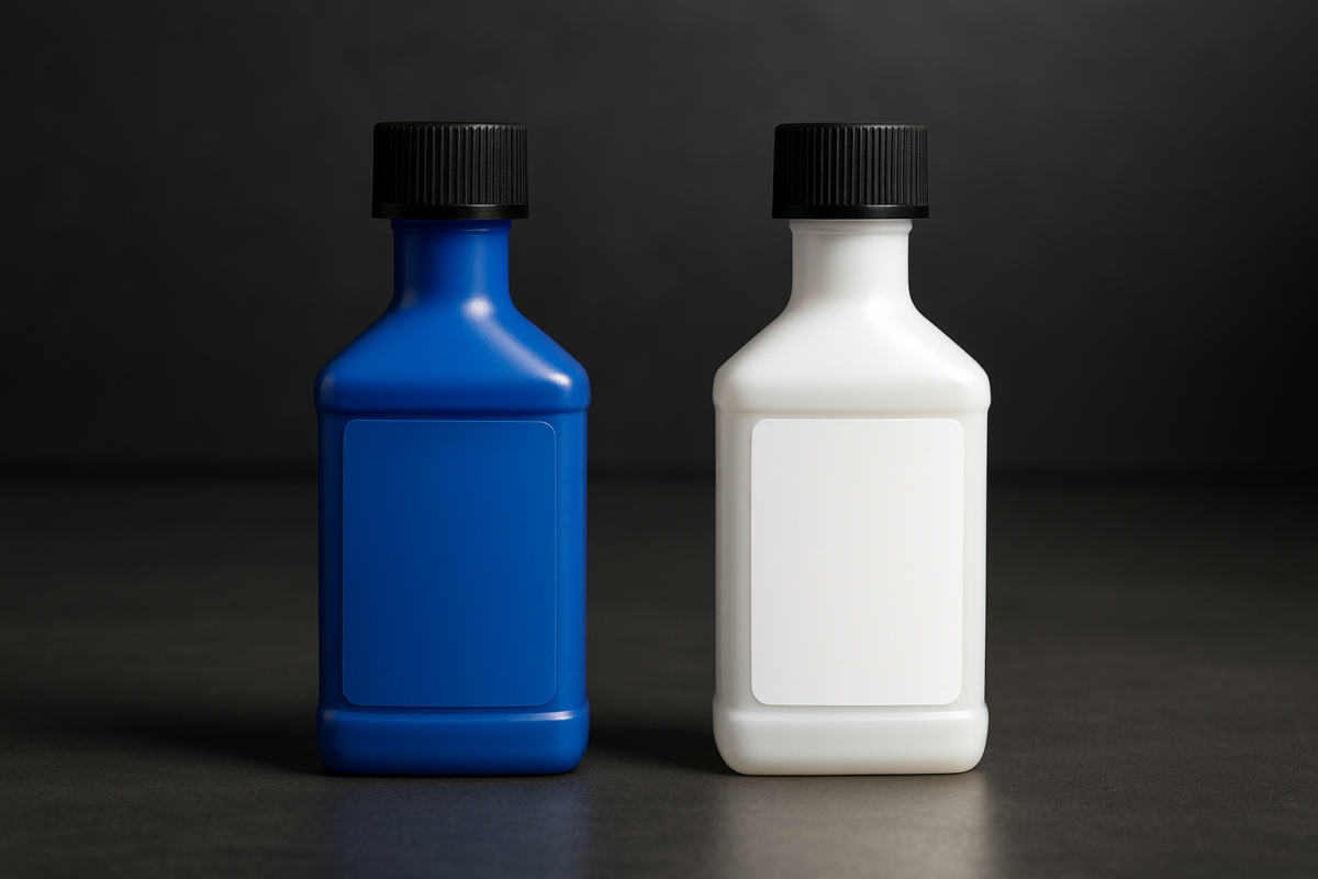 Two DEF additive bottles side by side for product comparison