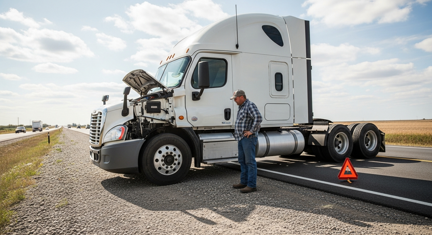 Semi truck roadside breakdown due to DEF system issue