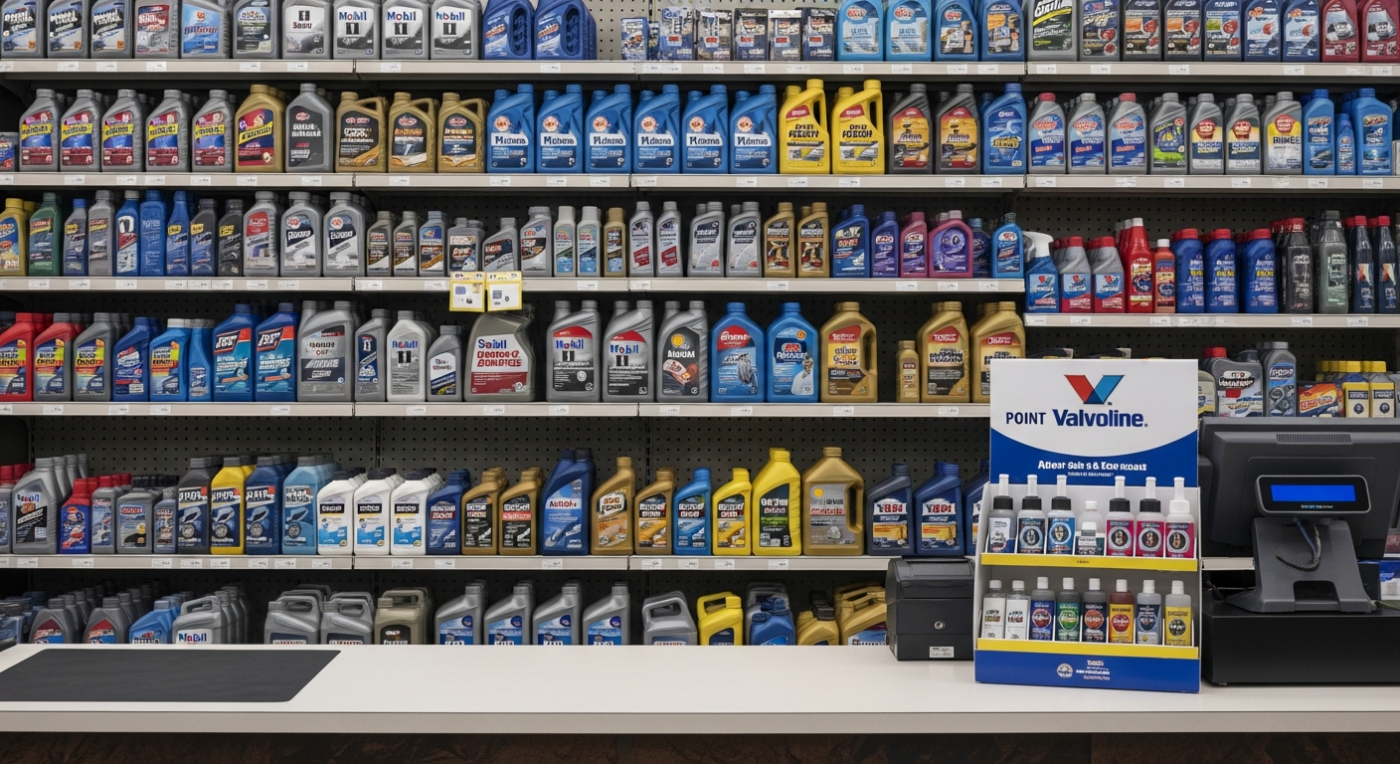 Truck stop automotive product display